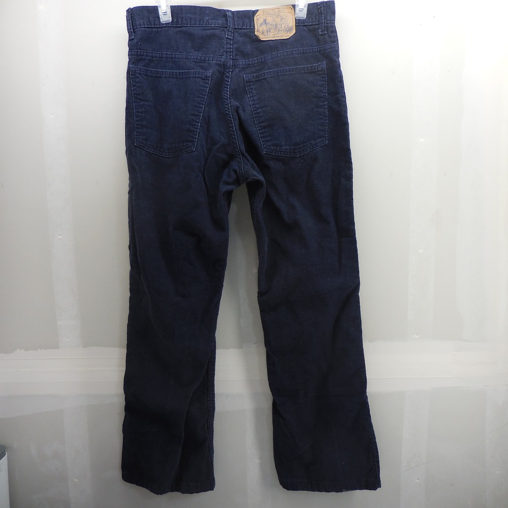 Vintage JCPenney Plain Pockets Navy Blue Corduroy Flared Pants Mens 32x28 70s
